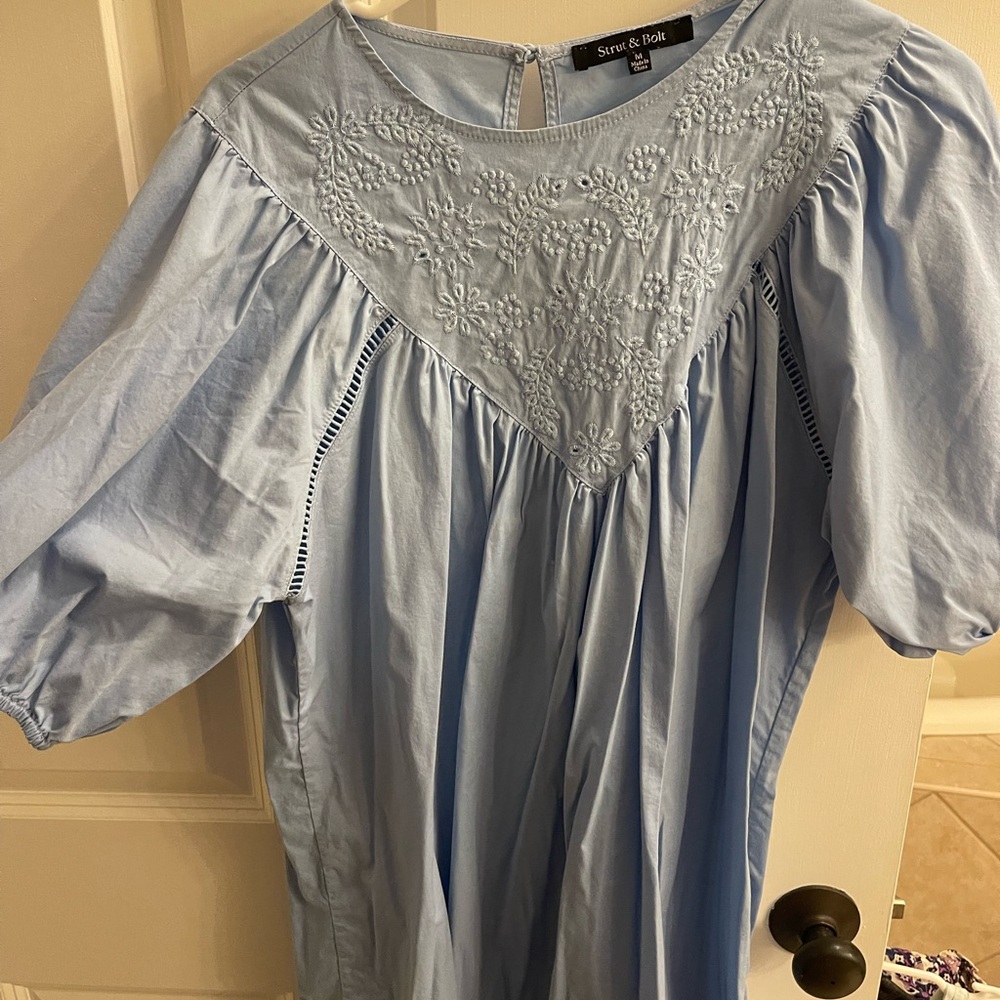 Blue Embroidered Women's dress